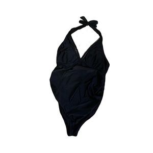 Black one piece maternity pregnancy bathing suit size large • worn once